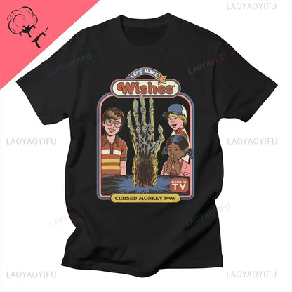 Classic Vintage 90s Tshirt Women Men Grim Evil Series Tops Nostalgia Scary Alien Supernatural Graphic Tee Popular Halloween Tees