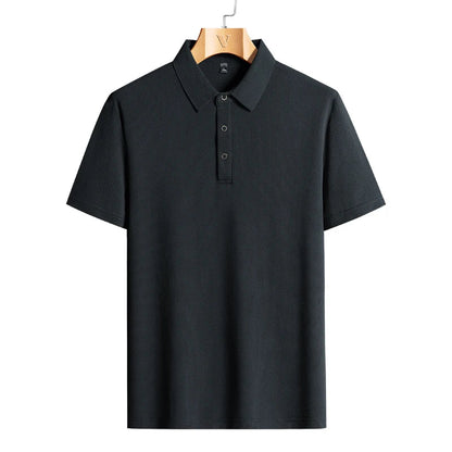 M-9XL Summer Polo Shirt Men New Breathable Mesh Ice Silk Quick-drying Short-sleeved T-shirt Elastic Sports Tops Men Clothing