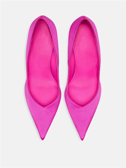 Runway Women Heels Pumps 2026 Designer Shoes Patent leather Pointed Toe Slingback Shallow Luxury Brand Strange Heel Woman Shoes