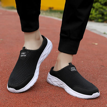 Casual Shoes Men Summer Half Shoes Slippers Slides Slip on Shoes Men Mesh Breathable Soft Comfortable Slippers for Men