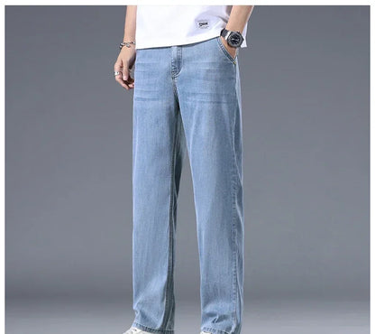Business Jeans Men's Spring Thin Casual Straight Fashion Loose Brand Pants Comfortable Male Denim Trousers Versatile
