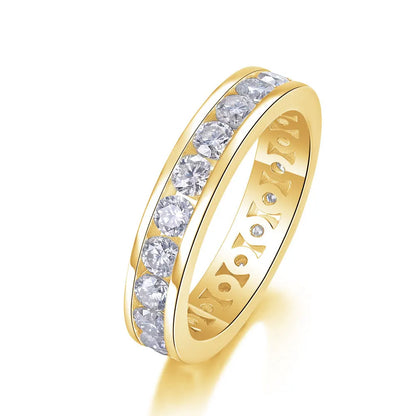 3mm 4mm Moissanite Rings for Women Man D VVS1 Round Brilliant Cut Diamond s925 Sterling Silver Moissanite Eternity Band