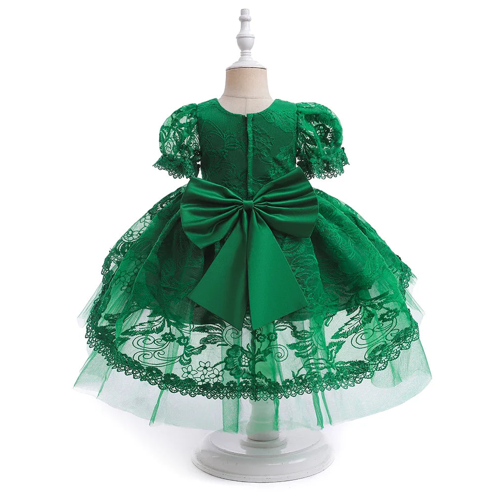 Summer Flower Bridesmaids Party Girls Dress Elegant Birthday Wedding Prom Princess Dresses Girl Pageant Baptism Evening Costumes