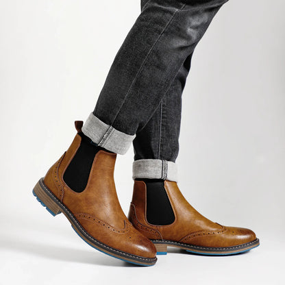 Size 8-13 Retro Men Boots 2025 Fashion Comfortable Spring Leather Boots