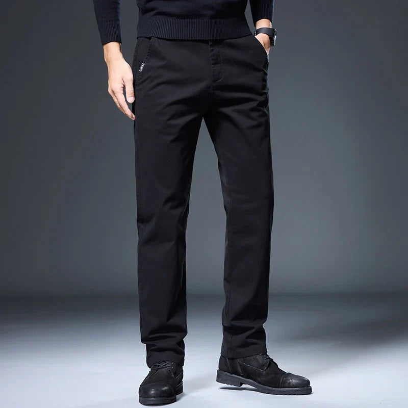 Spring Autumn Male Casual Pants Korean Mens Clothing Business Straight Work Trousers Solid Color Classic Versatile Man Pants