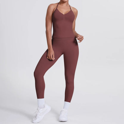 2 Piece Yoga Clothes Women Tracksuit Athletic Wear Pilates Fitness Suit Gym Workout Push Up Clothes Sports Bra Leggings Suit