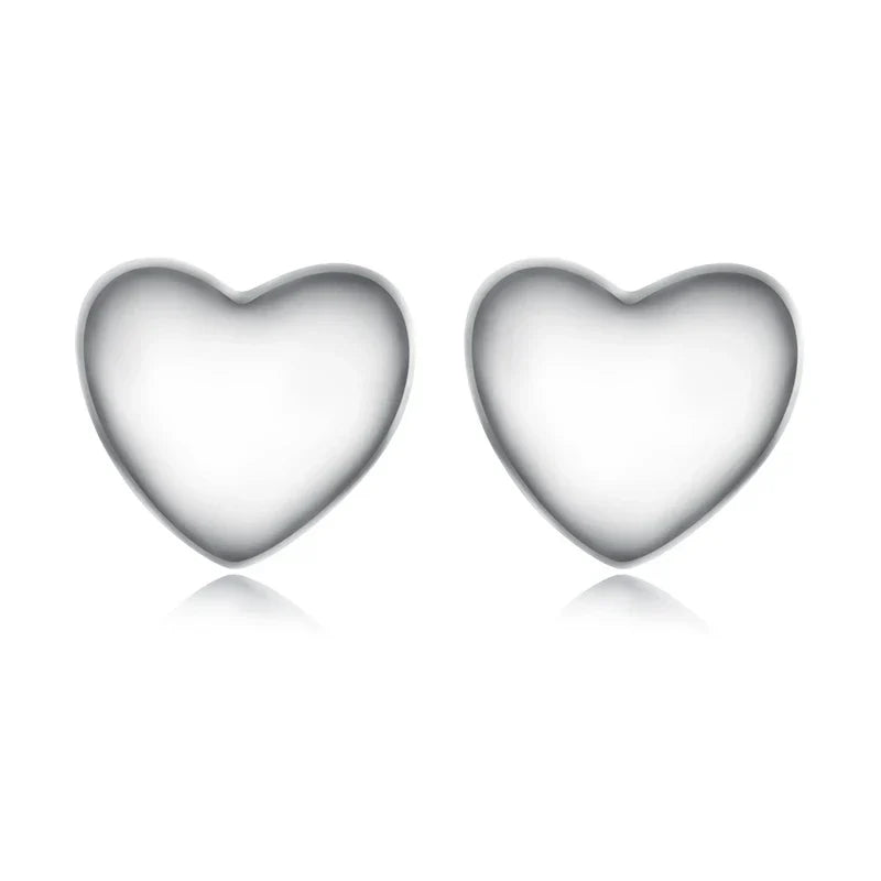 925 Sterling Silver European Simple CZ Ear Buckles Heart Hoop Earrings for Women Wedding Gift Minimalism Jewelry E737