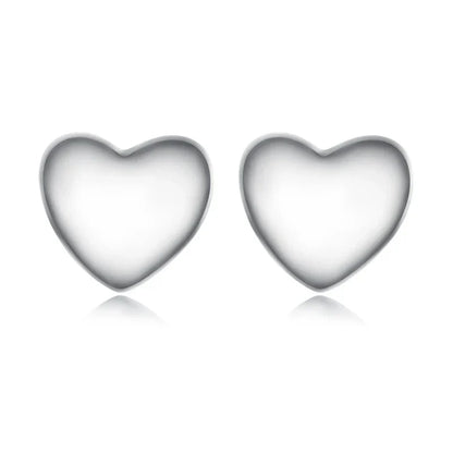 925 Sterling Silver European Simple CZ Ear Buckles Heart Hoop Earrings for Women Wedding Gift Minimalism Jewelry E737