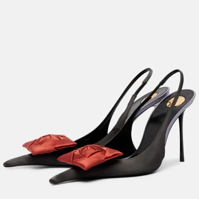 Ladies' Springand SummerStiletto Heelswith PointedPoints AndHollow OutBanquet Shoes,European AndAmerican SexyRose Fashion Shoes