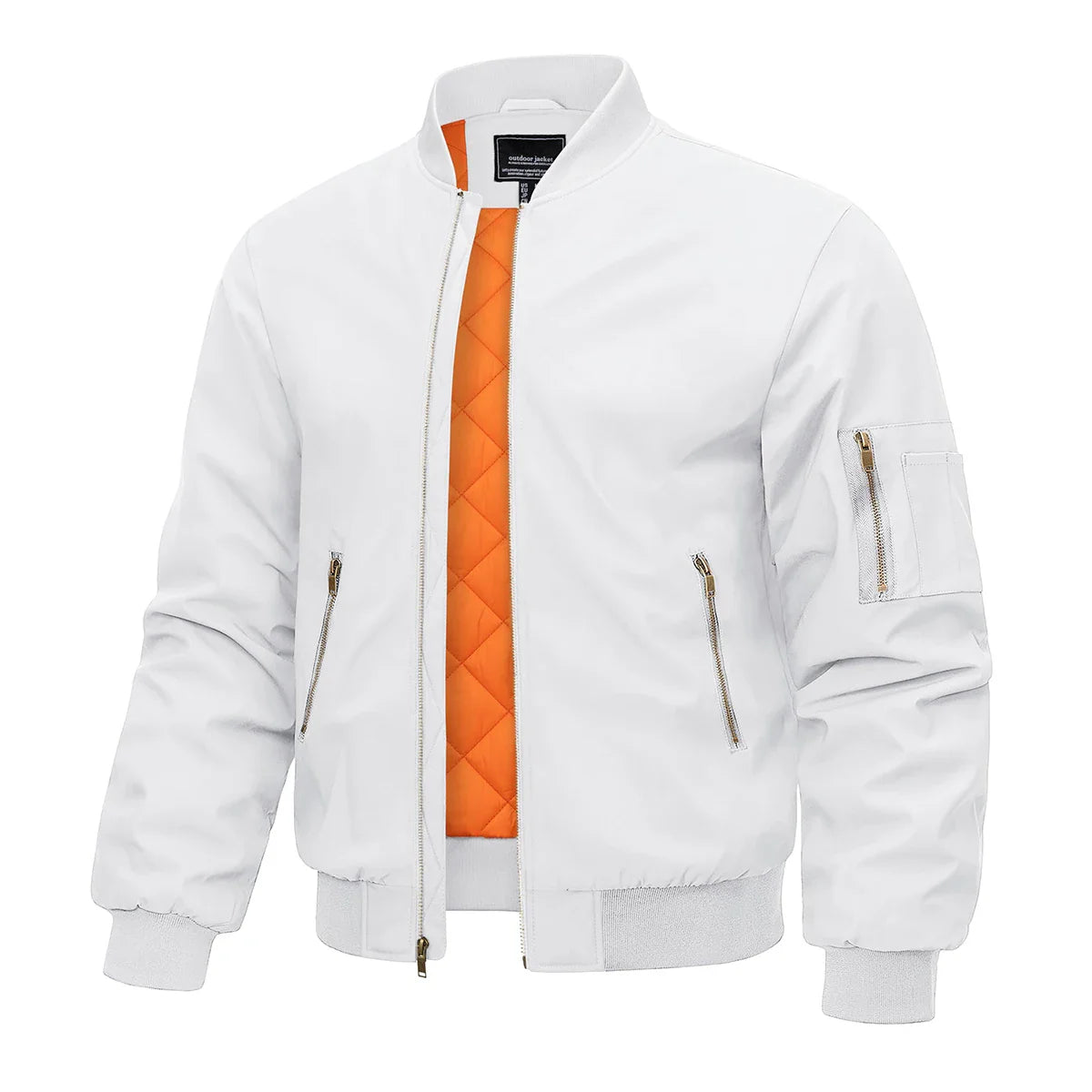 Bomber Jacket Men Warm Zip Up Winter Padded Coat Casual Baseball Jackets Pilot Windbreaker Varsity Jackets