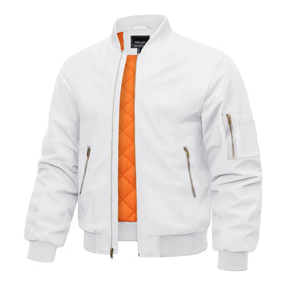 Bomber Jacket Men Warm Zip Up Winter Padded Coat Casual Baseball Jackets Pilot Windbreaker Varsity Jackets