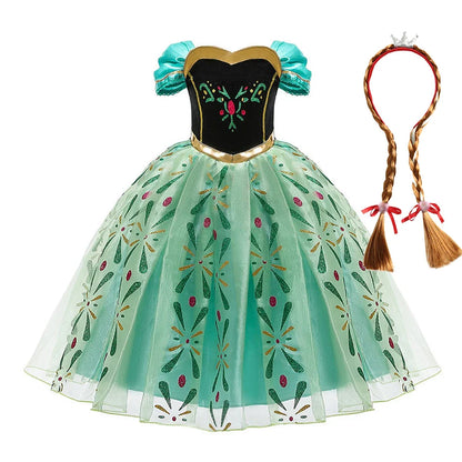 Children Anna Elsa Dress Girls Princess Cosplay Costume Kids Snow Queen Sequined Elegant Dress Girl Christmas Carnival Clothes