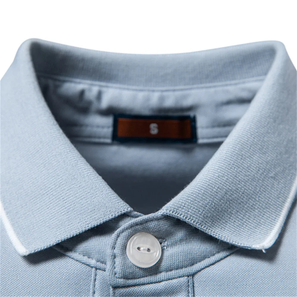 Old Money Polo Shirt Men‘s Solid Color Design Premium Fabric Skin Friendly Cool Breathable Soft Wear