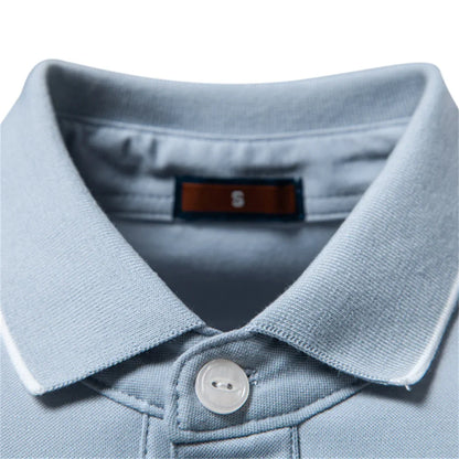 Old Money Polo Shirt Men‘s Solid Color Design Premium Fabric Skin Friendly Cool Breathable Soft Wear