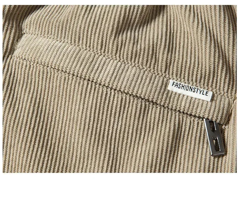 Men's Corduroy Straight Casual Pants Spring Autumn Business Leisure Fashion Trousers Regular Fit Male Pants Brand Clothes