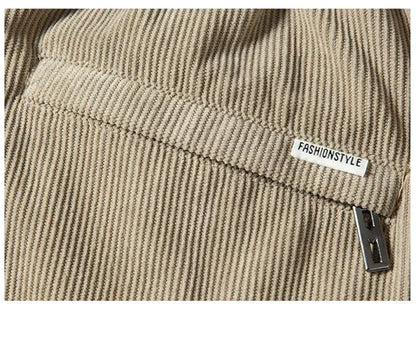 Men's Corduroy Straight Casual Pants Spring Autumn Business Leisure Fashion Trousers Regular Fit Male Pants Brand Clothes