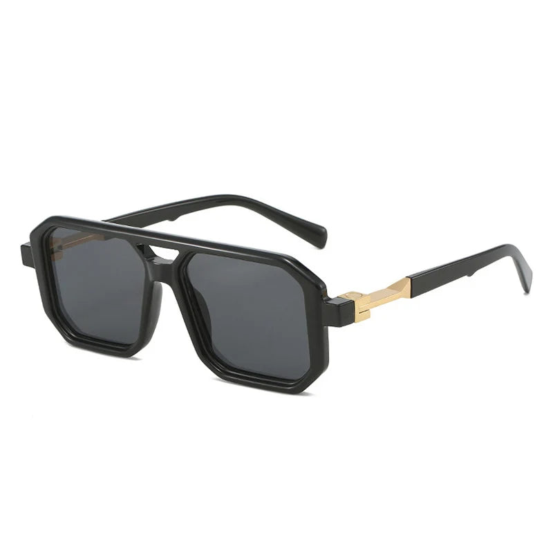 New Double Bridges Square Sunglasses Women Fashion Gradient Shades UV400 Retro Polygon Men Sun Glasses