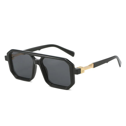 New Double Bridges Square Sunglasses Women Fashion Gradient Shades UV400 Retro Polygon Men Sun Glasses