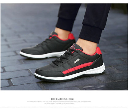 Calçados Masculinos Tênis Impermeáveis de Caminhada Primavera Outono Lazer Sapatos Esportivos de Couro Masculino Antiderrapantes Tênis para Homens