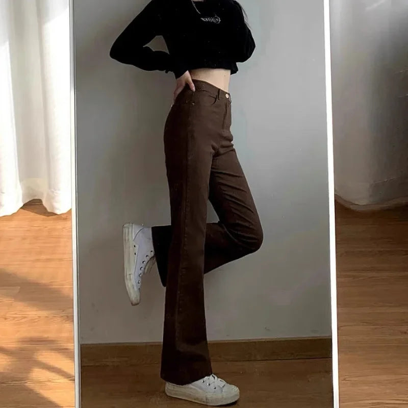 Women's Jeans Wide Leg High-waisted Straight Leg Pants