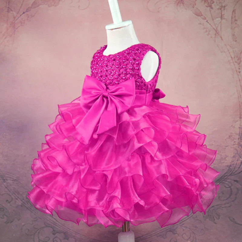Vestido de Pérolas para Bebês Meninas, Princesa, com Camadas, Vintage, para Festa de Aniversário, Vestido de Baile de Natal, Roupinhas de Bebê de 3 a 24 Meses