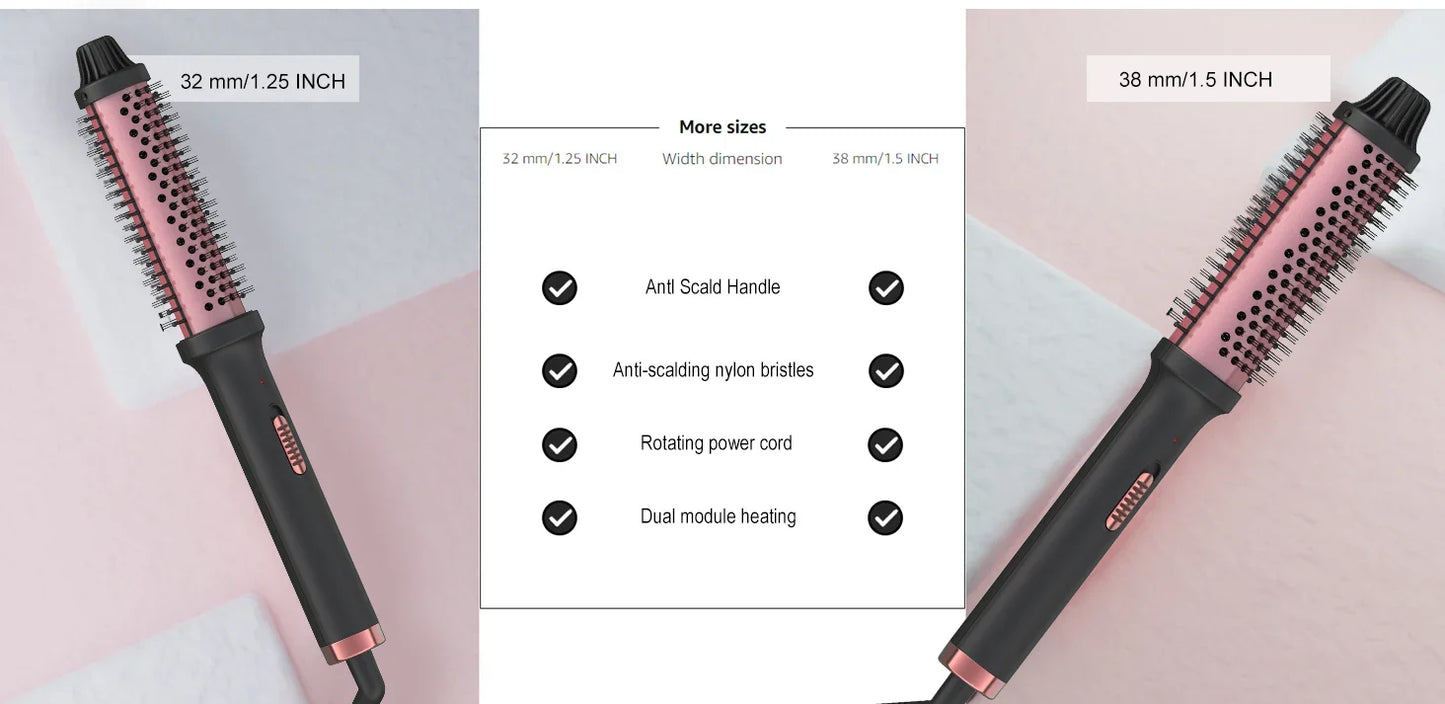 Curling lron Brush 2 in 1 Electric Hair Comb Negative lon Hair Dryer Styling Appliances Portable Professional Hair Strai