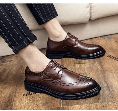 High Quality Mens Shoes 2026 New British Style High-End Leather Shoes Formal Business Wedding Groom Derby Shoes Hot Selling Shoe