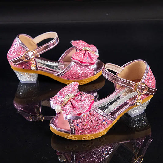 2026 Spring New Children's Shoes Princess Shoes Girl's Fashion Sandals Crystal Princess Shoes