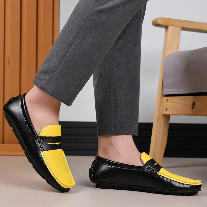 Business Shoes Fashion Casual Shoes Man Luxury Leather Loafers Breathable Slip on Male Boat Shoes Moccasins Driving Shoe