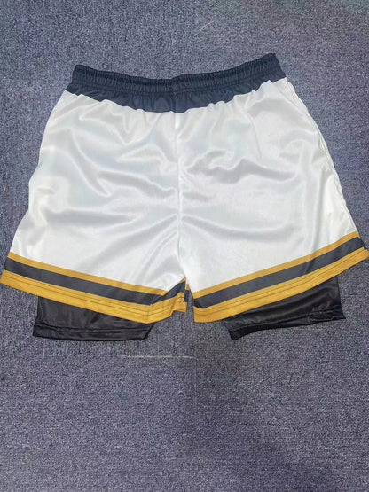 men's double layered shorts men anime high waisted oversized breathable sports