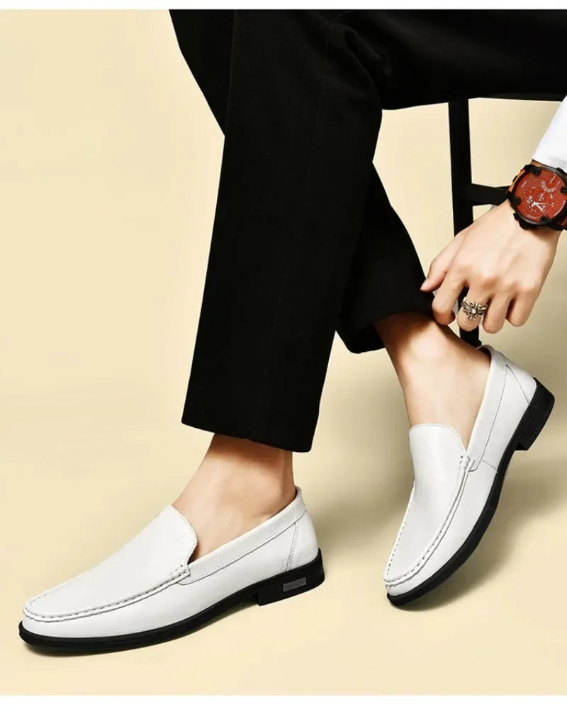 Genuine Leather Men's Shoes Classics Business Dress Shoes Moccasins Slip on Loafers Driving Shoes for Men Casual Shoe Big SIze48