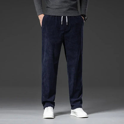 Men's Corduroy Straight Casual Pants Spring Autumn Business Leisure Fashion Trousers Regular Fit Male Pants Brand Clothes
