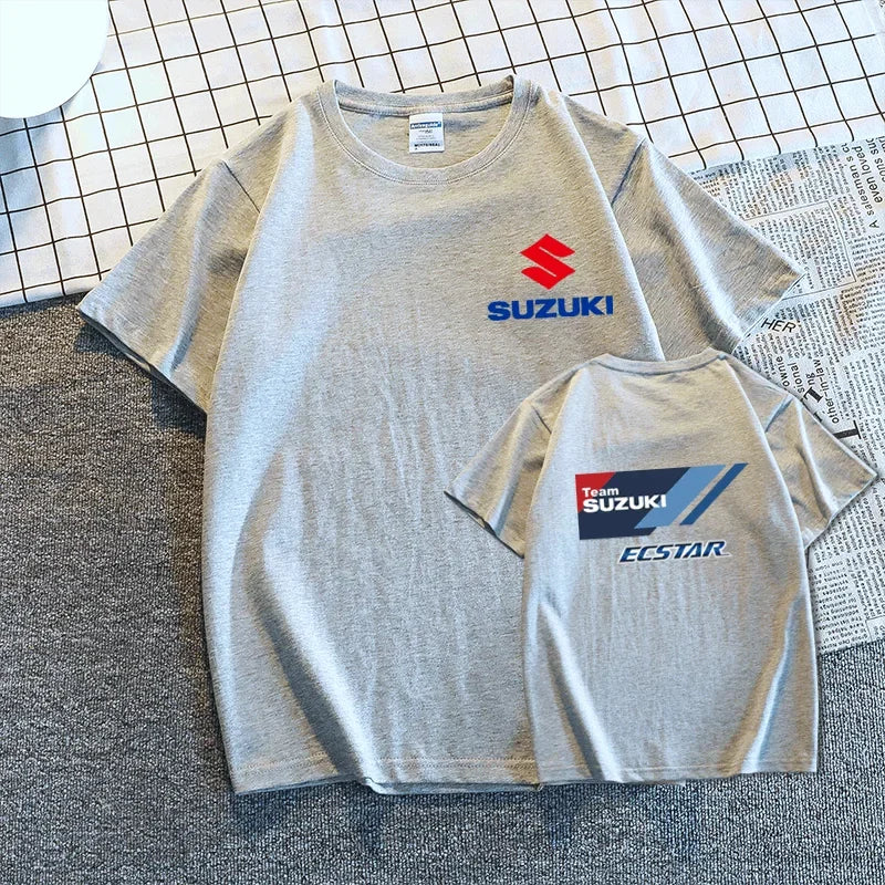 New Motorcycle Club Fashion 100% Cotton Trendy Men T-shirt Summer Daily Outdoor Sports Casual Loose Street Short-sleeve