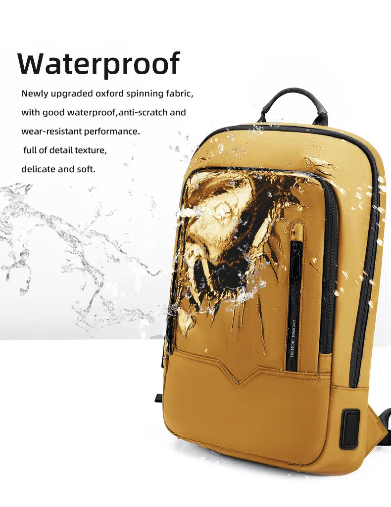 Thin Male Work Backpack Multifunctional Fashion 15.6 In Laptop Backpack Casual Waterproof Business Travel Daypack