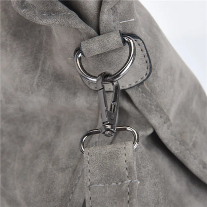 Vintage Designer Luxury Women Tote Bag Casual Lage Capacity Handbags Fashion Rivet Tassel PU Leather Female Shoulder Bag