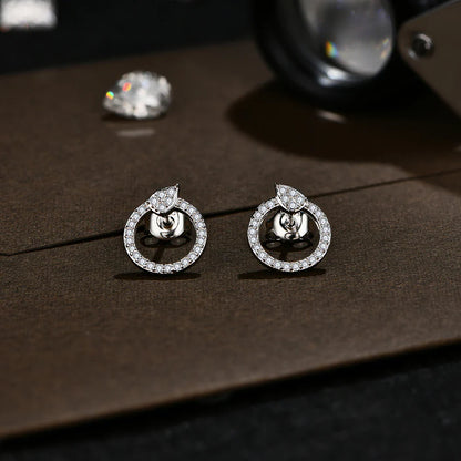 Classic D VVS1 Color Moissanite Stud Earrings for Women Solid 925 Sterling Sliver Engagement Wedding Jewelry Party Gift