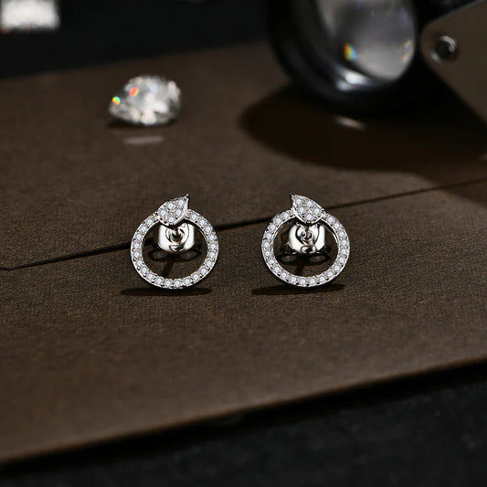 Classic D VVS1 Color Moissanite Stud Earrings for Women Solid 925 Sterling Sliver Engagement Wedding Jewelry Party Gift