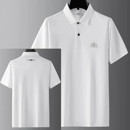 Designer brand 100%cotton short sleeve polo shirt summer trend letter embossed lapel top casual golf T-shirt business men's wear