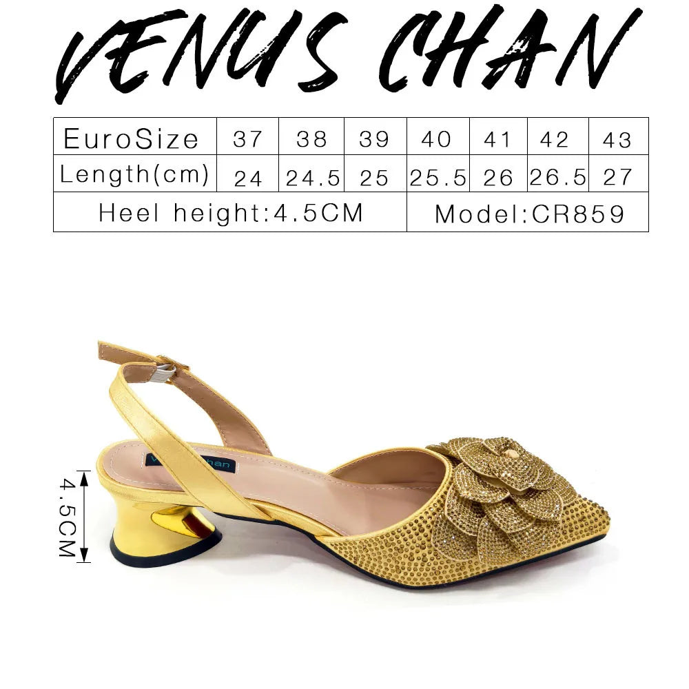 Italian Design Fashion Banquet Bags And Comfortable Mid-heel Hollow Pointed Shoes Are Suitable For parties Or Commuting
