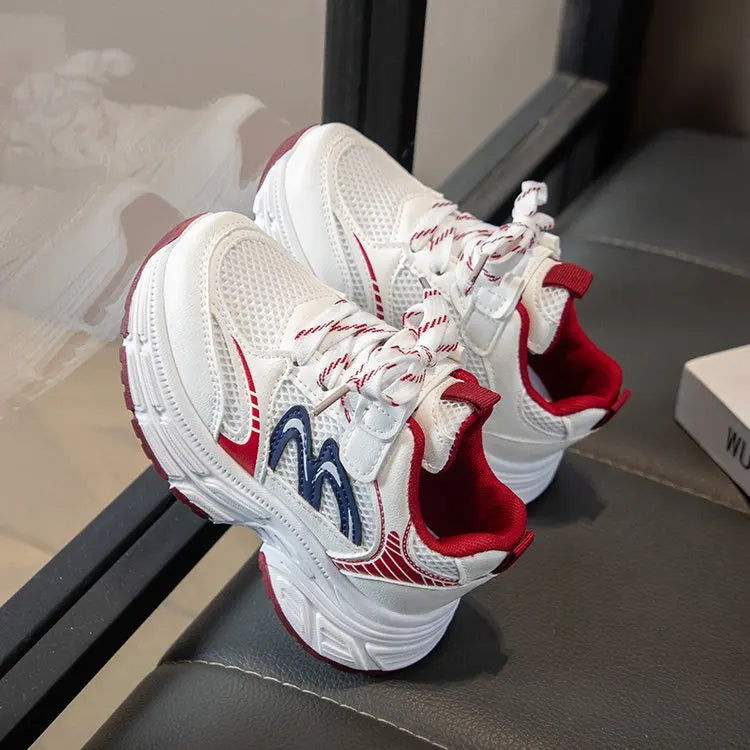 2026 Spring Autumn Children Chunky Mesh Sneakers Toddlers Boys Girls Casual Sports Shoes Patchwork School Kids Basketball Shoes