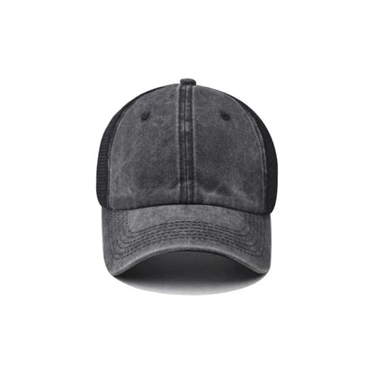 Vintage Washed Cotton Baseball Cap Women Men UV Protection Breathable Mesh Cap Visor Adjustable Hip Hop Caps