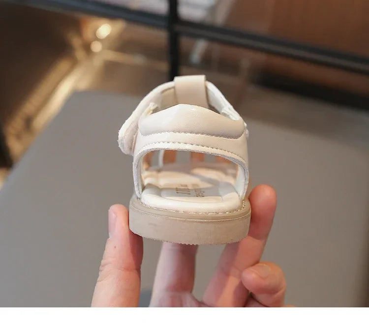 2025 New Summer Baby Girls Sandals Pu Leather Cartoon Strawberry Children's Beach Sandals Non-slip Sole Kids Shoes 21-30