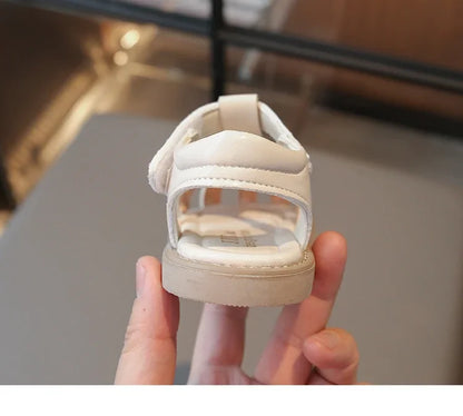 2025 New Summer Baby Girls Sandals Pu Leather Cartoon Strawberry Children's Beach Sandals Non-slip Sole Kids Shoes 21-30