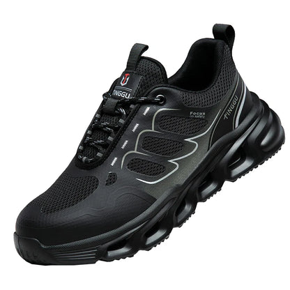 NEW Rotary Buckle Security Boots for Men WorkSneakers Women Boots Breathable Steel Toe ShoesSafety Puncture-Proof Men Boots