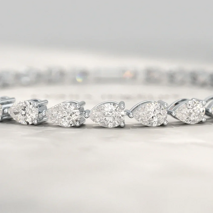 3*5mm Pear Cut Moissanite Diamond Tennis Bracelets with Cetficates 925 Sterling Silver Teardrop Shape Bracelet for Women Men