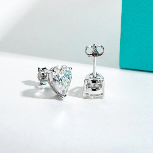 10K Gold Post 5/2/1.2ct Pear Cut Moissanite Stud Earrings Anti-allergy Eearrings For Women Jewelry Wholesale