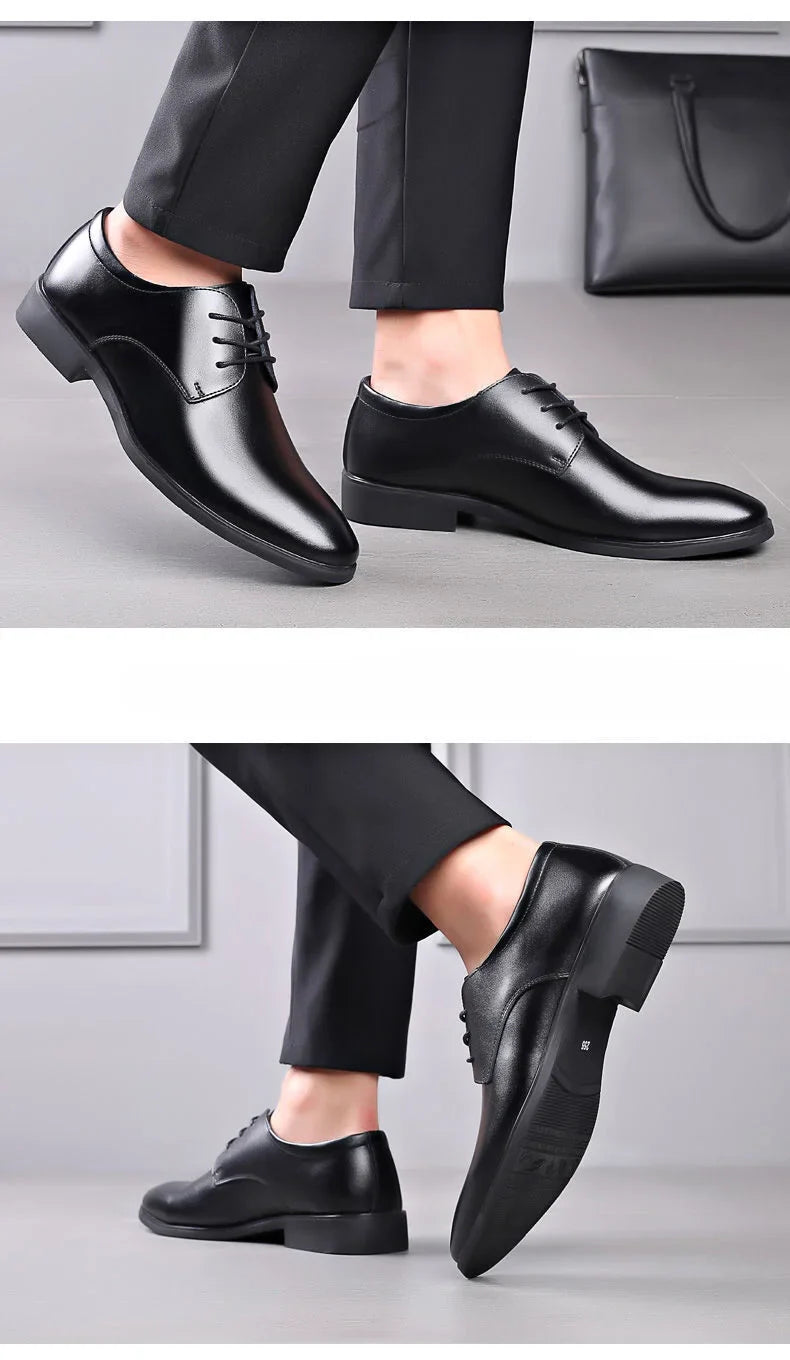 Lace Up Breathable In Summer Oxfords Shoes Social Shoe Male Pointed Toe Men's Formal Black 2025 Style Cheap Liquidation Official