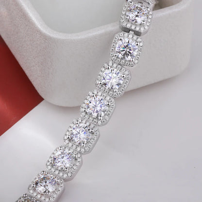 Luxury Full Moissanite Bracelets S925 Silver GRA Certified Lab Diamond Hand Chain for Women Men Wedding Fine Jewelry Gifts