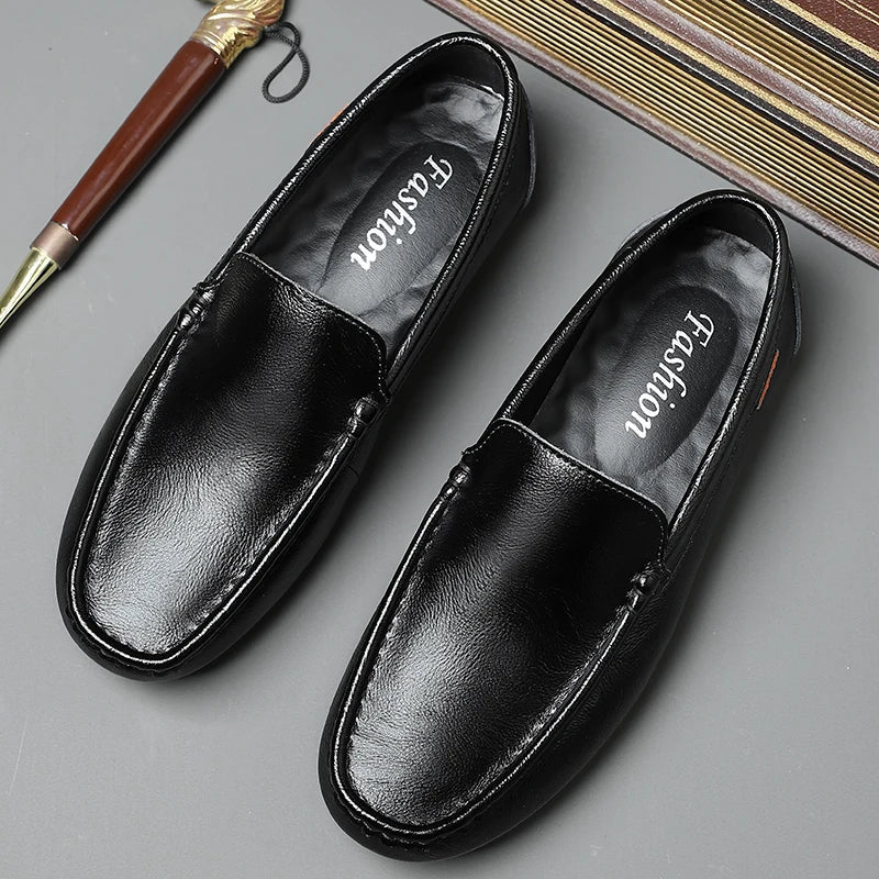 Men's Summer Breathable Summer Leather Shoes Casual Fashion Single Shoes