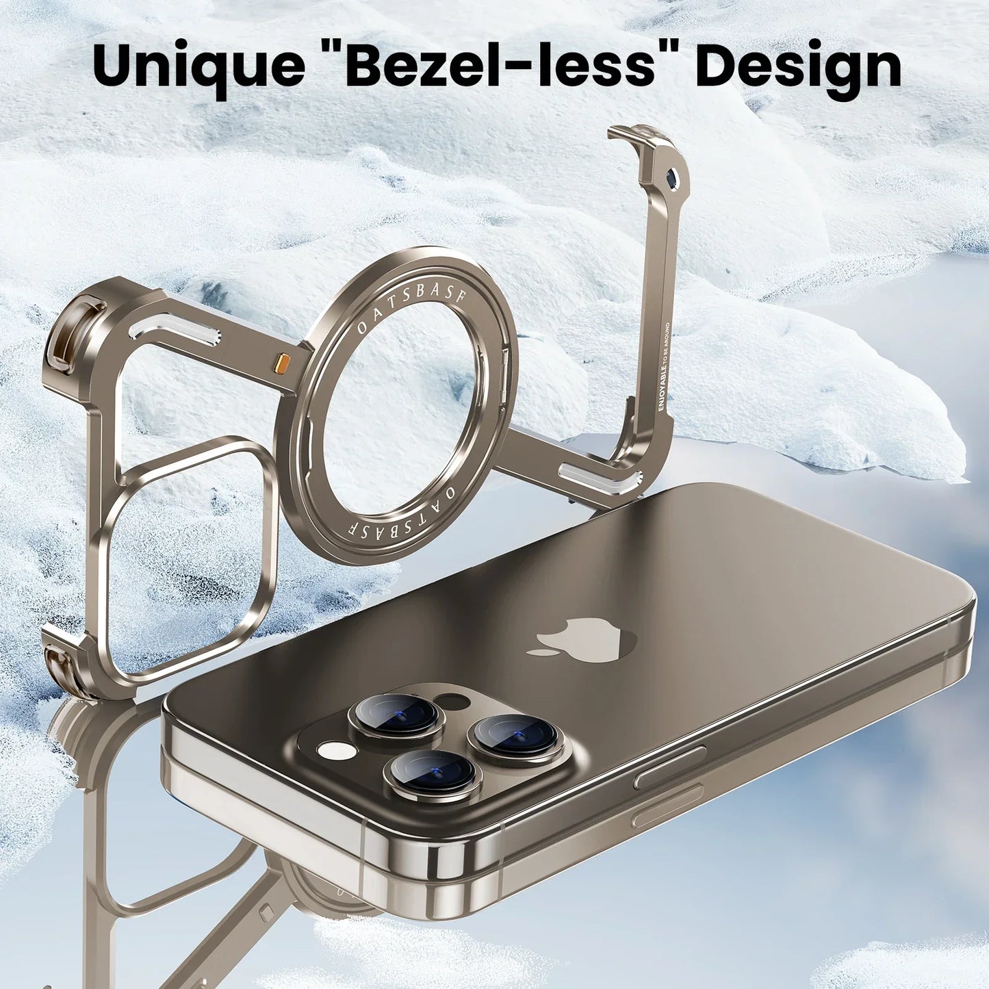 Magnetic Z Shape Metal Phone Case For iPhone 17 Air 15 16 Pro Max Shockproof Bumper With 360° Rotation Holder Protective Cover